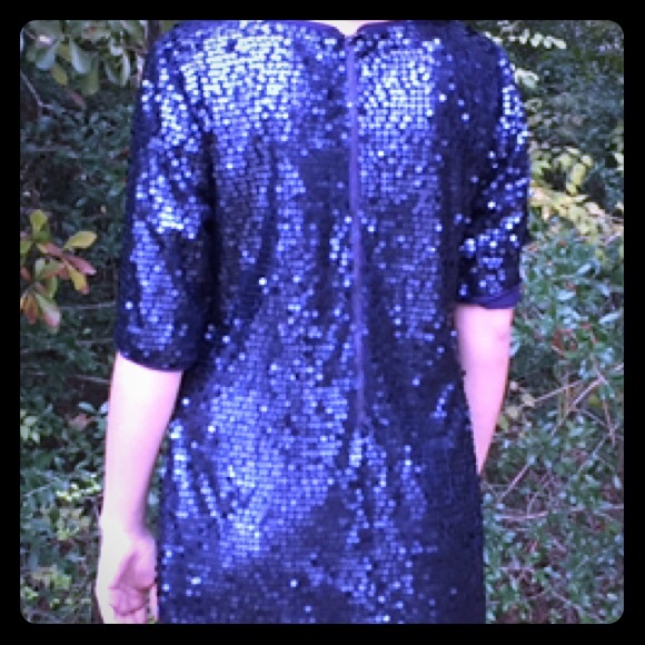 RACHEL Rachel Roy Navy Sequin Dress Sz 6 - Picture 2 of 4